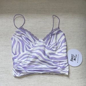 PRINCESS POLLY PANDORA TOP LILAC ZEBRA SIZE 4 NWT